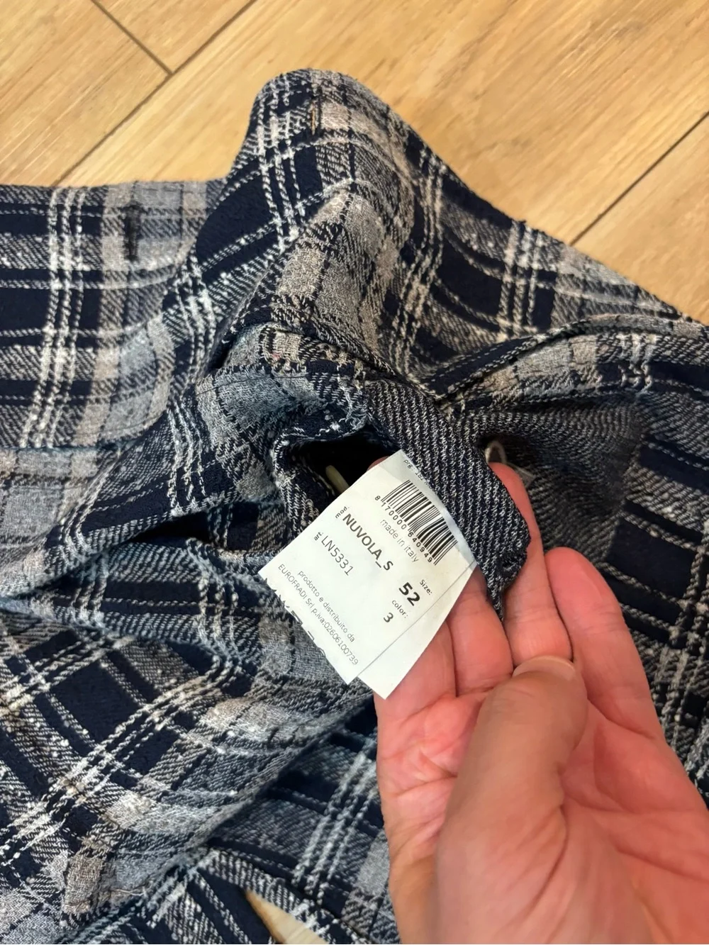 Fradi EU 52 / US 42 Blue Plaid Print Blazer Jacket Made in Italy Linen Blend